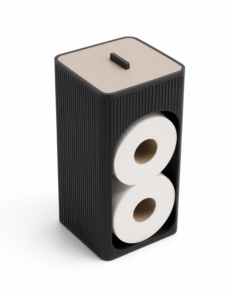 Toiletpapierhouder met Deksel – Toiletrolhouder – WC Rol Opberger – Badkamer Organizer