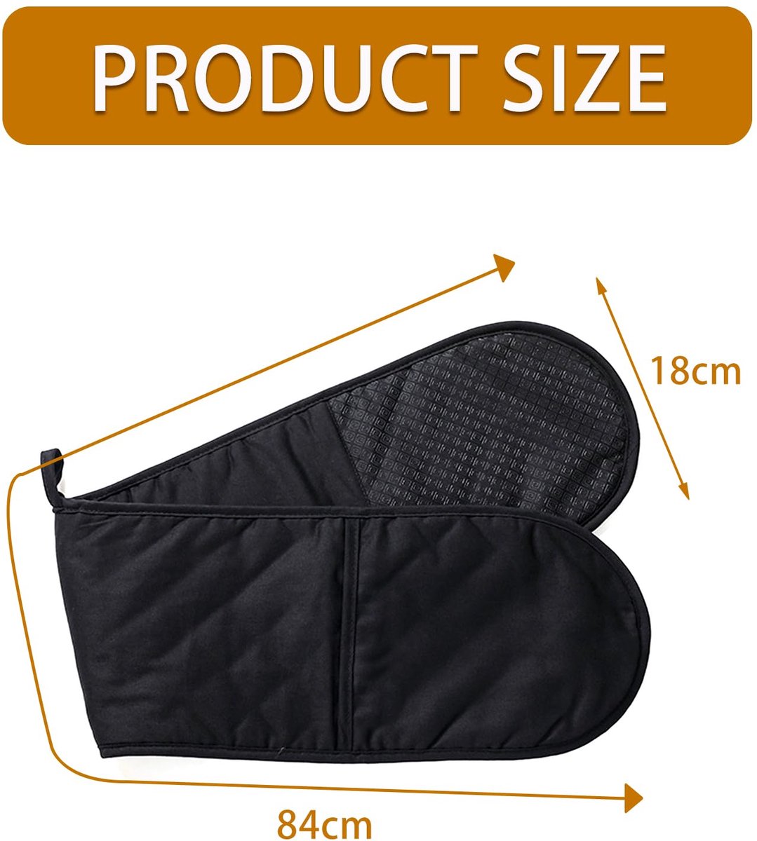 Dubbele ovenhandschoenen 84 x 18 cm - hittebestendig siliconen - antislip en comfortabel - ideaal voor veilig koken - ShopVlot