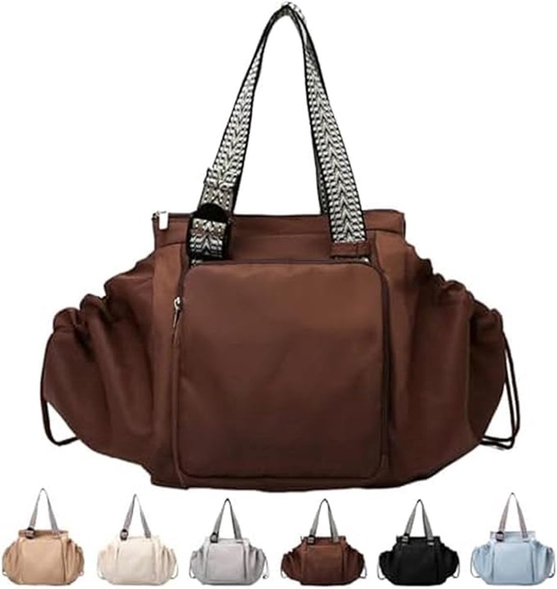 casalora - Reistas 32x23x35cm - Grote capaciteit - Stijlvolle 3-in-1 rugzak/schoudertas - Met 15 zakken - 55 cm breed wanneer uitgevouwen - Bruin