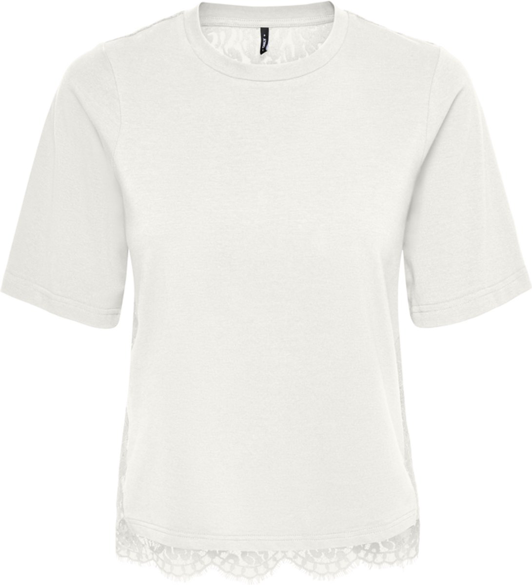 Only Onllania Ss Lace Top Cloud Dancer | Wit | Maat: XS