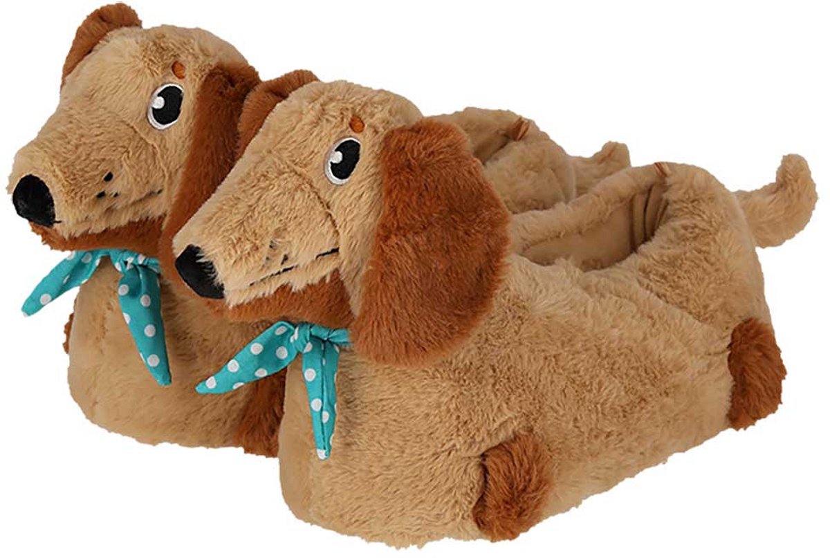 Sloffen dieren - Teckel - Maat 37-38 - Pantoffels - Sloffen dames - Sloffen - Pantoffels dieren