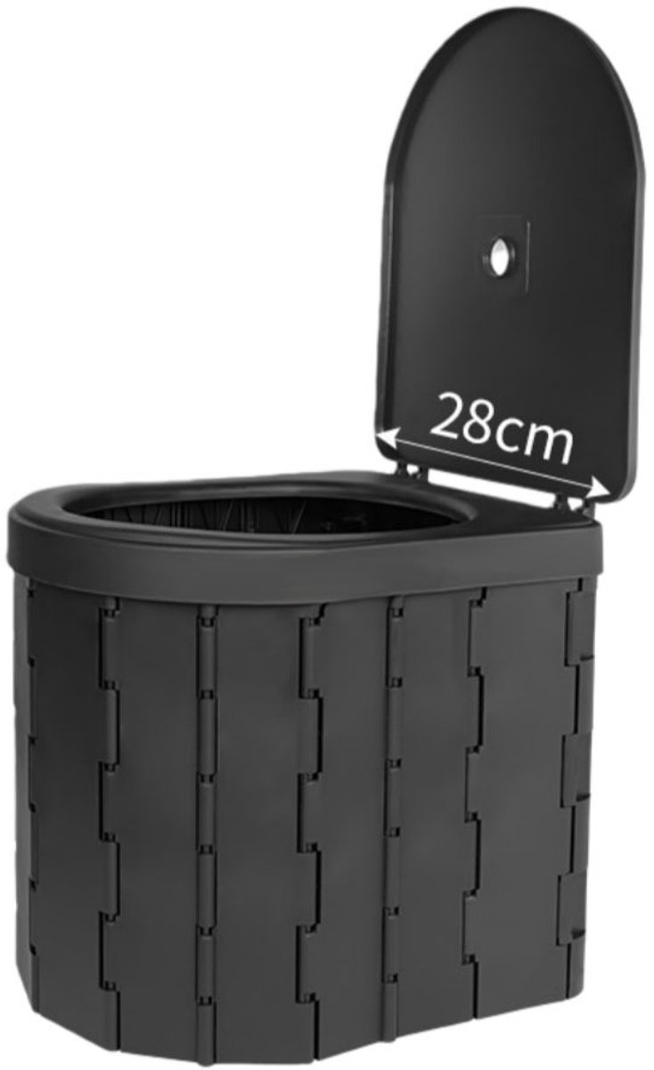 Alles-in-één opvouwbaar draagbaar toilet met deksel — geurwerend ABS compact toilet voor reizen en auto