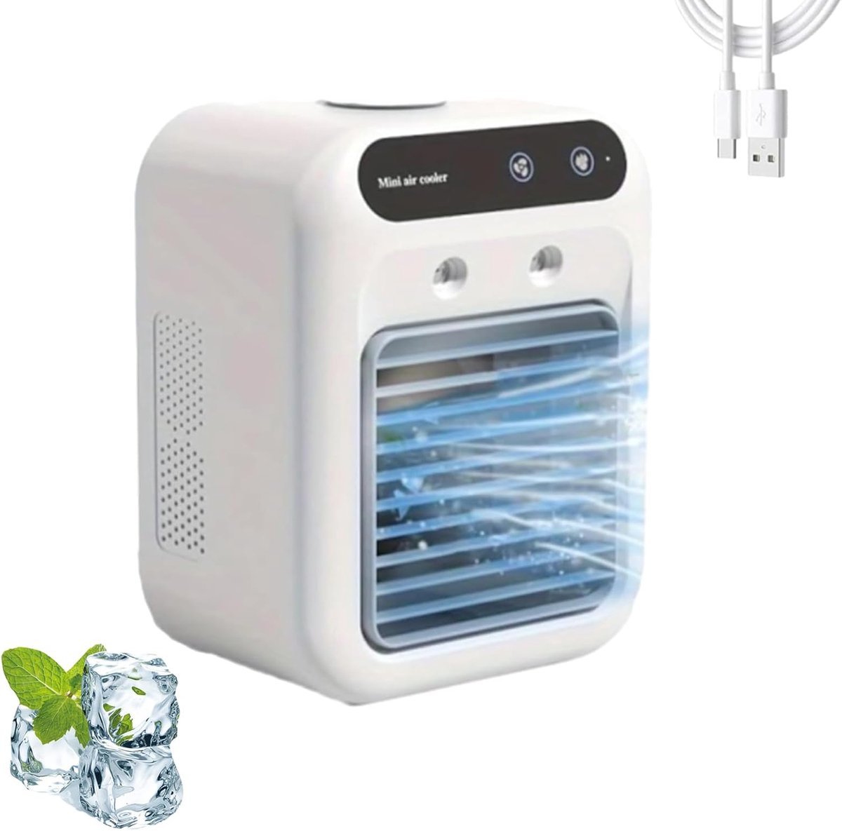 Casalora® Draagbare Aircooler – 2026 Nieuwe Portable Airconditioner Ventilator – Directe Verkoeling Met 2 Snelheden – Ultra Stil Verdampingskoeler – Compacte Mini Airco Voor Zomer