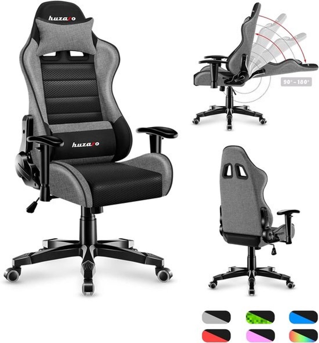 Gaming Stoel voor Kinderen Ergonomisch en Comfortabel in Grijs/Zwart