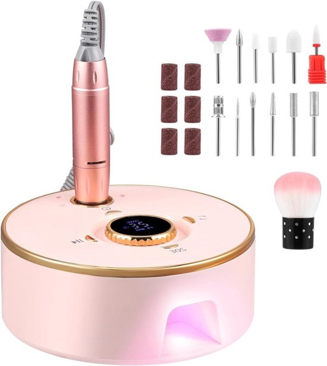 Professionele elektrisch nagelschuurmachine met LED-display - 35.000 omwentelingen per minuut voor manicure en pedicure
