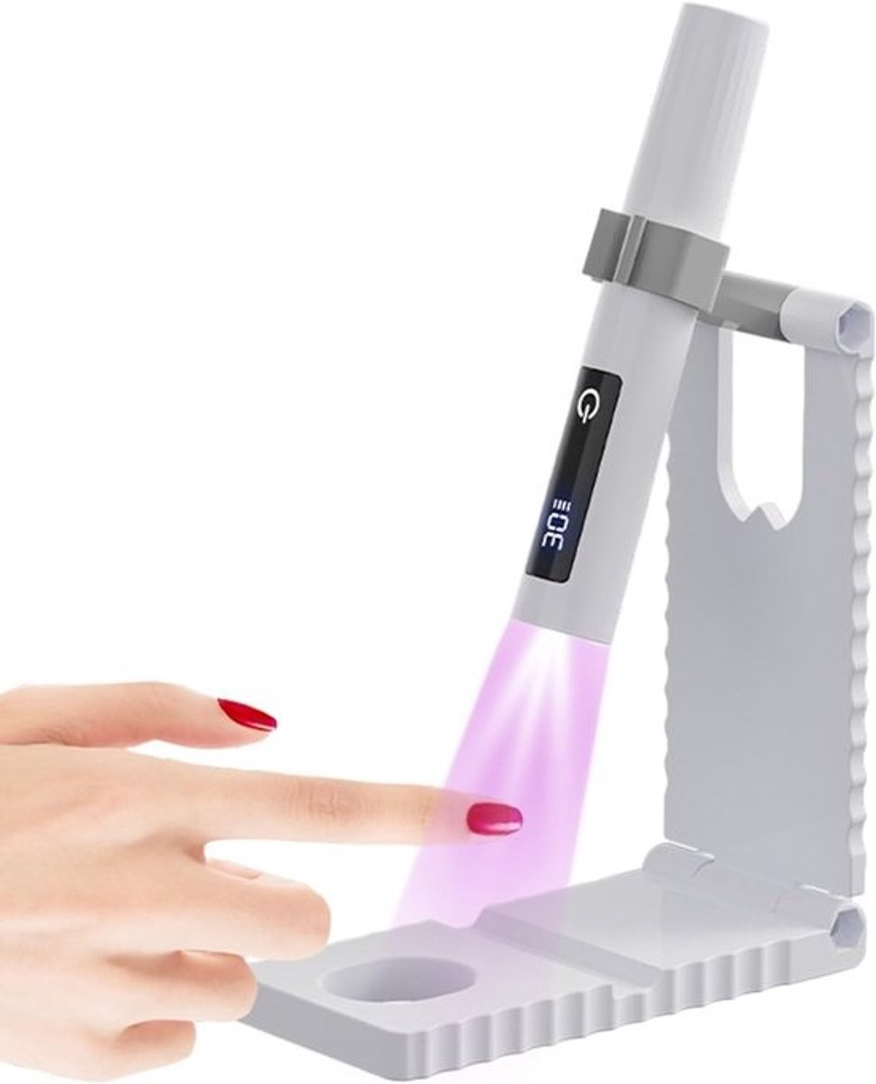 Draagbare UV-lamp - Nageldroger Mini - Gelnagels Uitharden - USB Oplaadbaar LCD - 28 x 131 cm - Wit