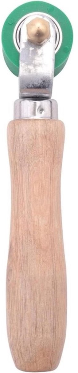 Handdruk Roller - Naadrol - Dakbedekking Lassen - Hittebestendig Siliconen - 28 mm Breed - Groen Hout