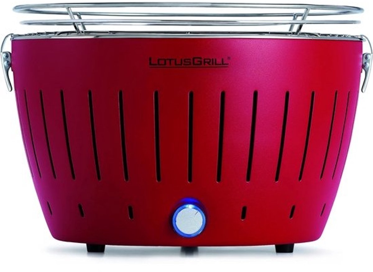 Rookarme Houtskoolgrill - Tafelgrill Compact - Balkon Terras Boot - Snel Houtskool Grillen - Ø 32cm 3.7kg - Vurrood