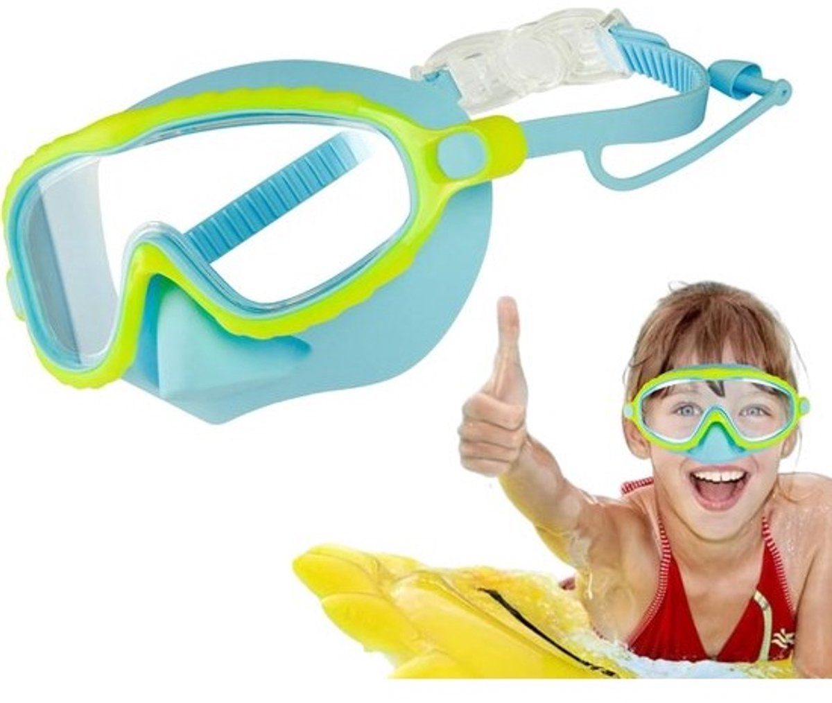 Kinder Duikbril - Zwembril Neusbescherming - Waterpret - Anti-condens Lenzen - 4-16 Jaar - Blauw