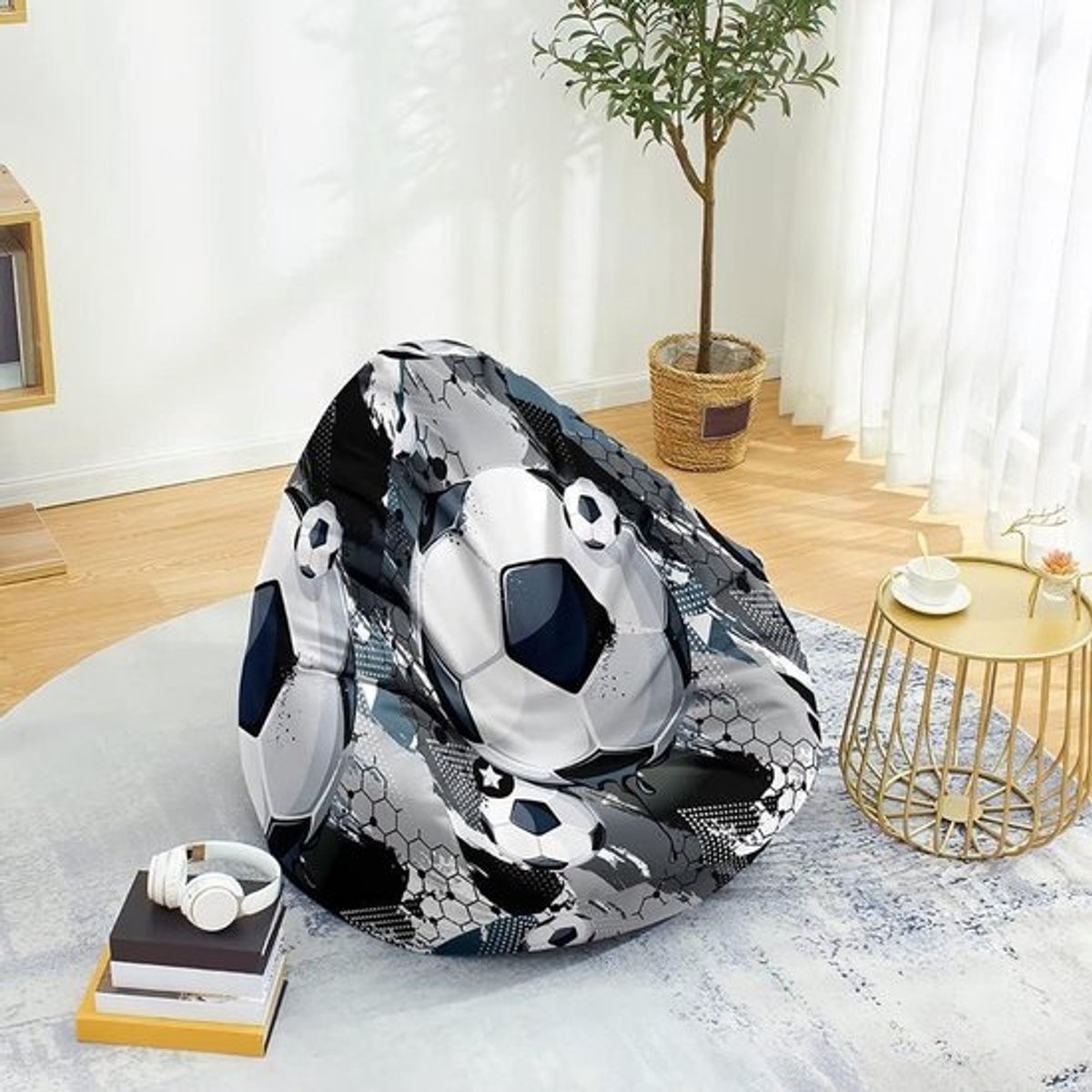 Zitzakhoes - Beanbag hoes Zitkussen - Ontspannen Zitten - Zelf Vullen - 100x120 cm - Donkergrijs