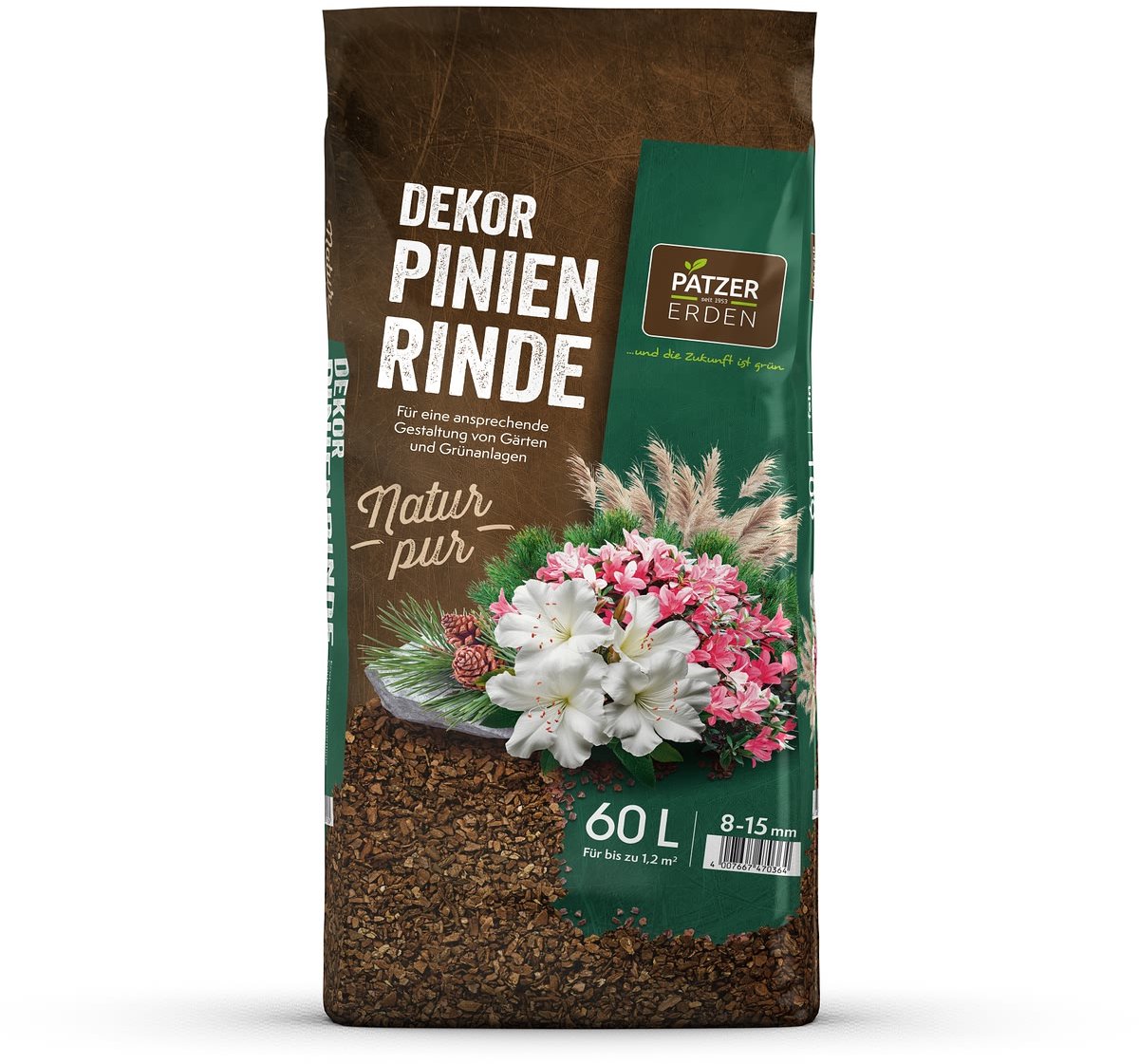 PATZER NATUR PUR Decor-Pijnboombast 8-15 mm / fijn - 60 liter