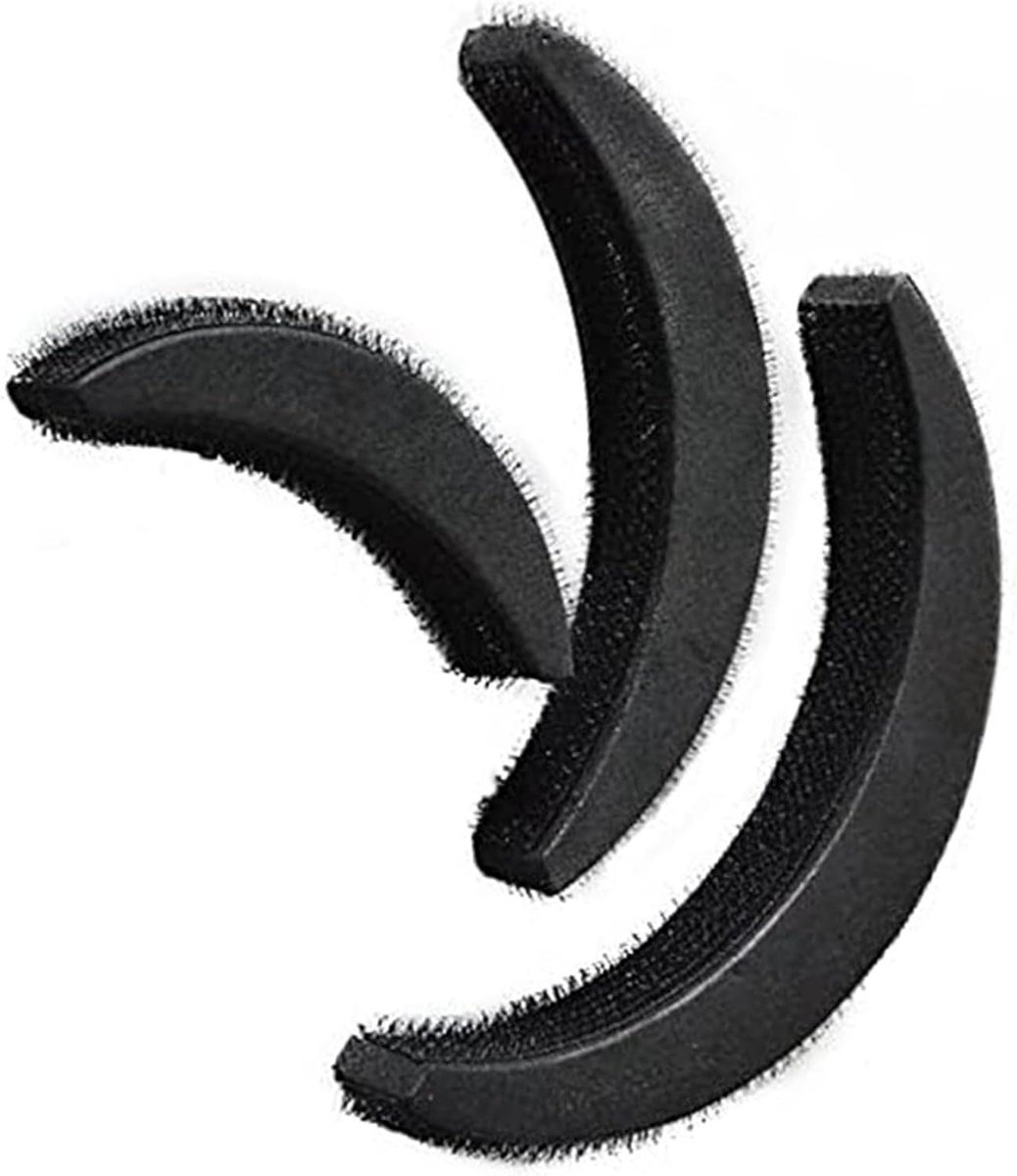 Haarvolume Inzetstukken - Haarbasis Set - Haar Opsteken - Antislip Textuur - 3 Maten - Zwart
