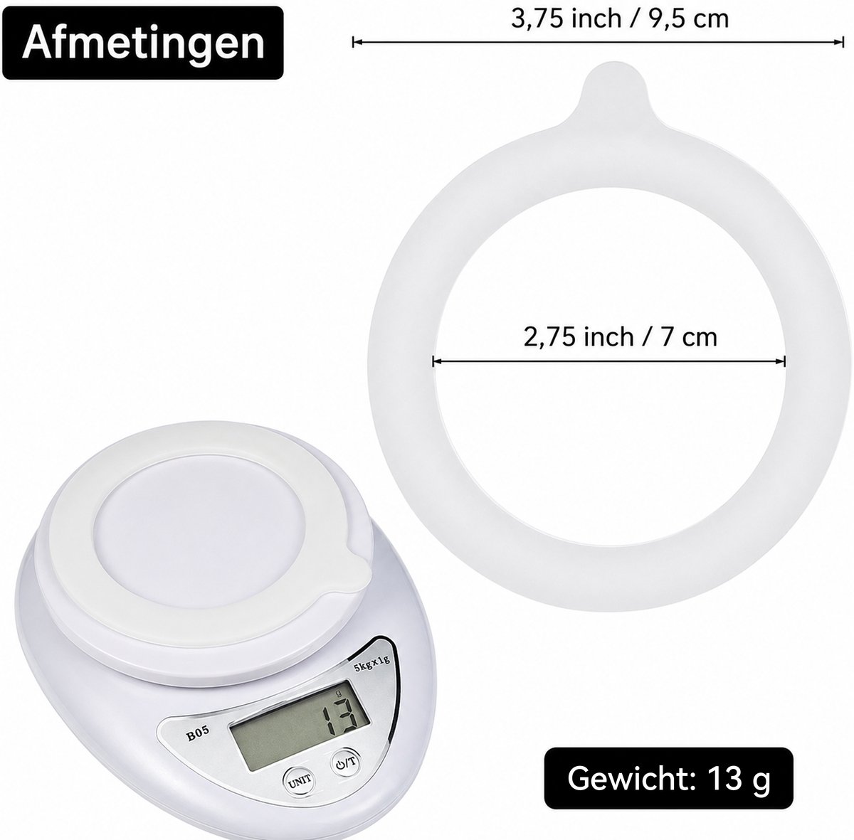 Siliconen afdichtringen - 95 mm - Wit en oranje - 16 stuks