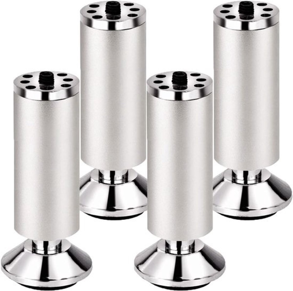 Tafelpoten - Meubelpoten Bankpoten - Meubels Verhogen - In Hoogte Verstelbaar - 8 cm - Aluminium