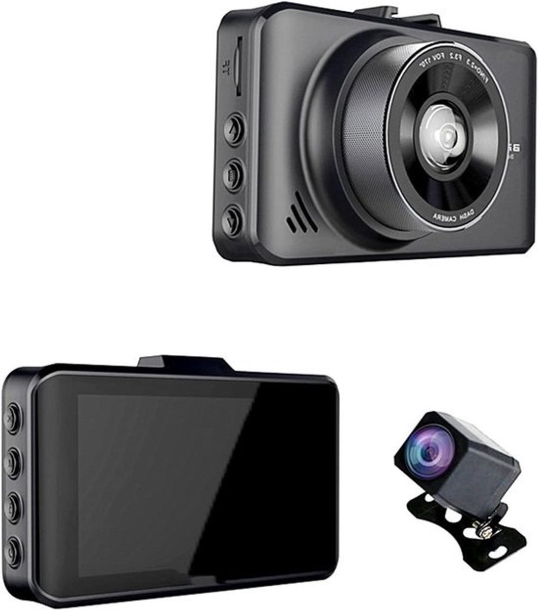 Dashcam 4K - Autocamera DVR - Veilig Rijden - Super Nachtzicht WDR - 3 Inch Scherm - Zwart