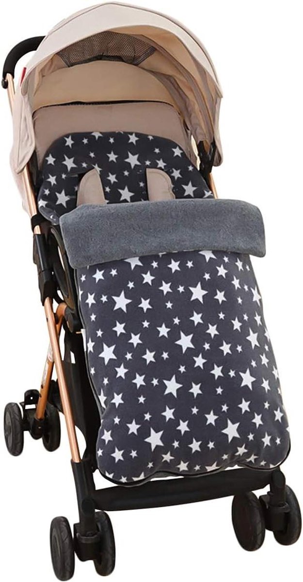 Kinderwagen voetenzak - Baby deken - Baby warm houden - Verstelbaar gordelsysteem - 40 x 90 cm - Zwart
