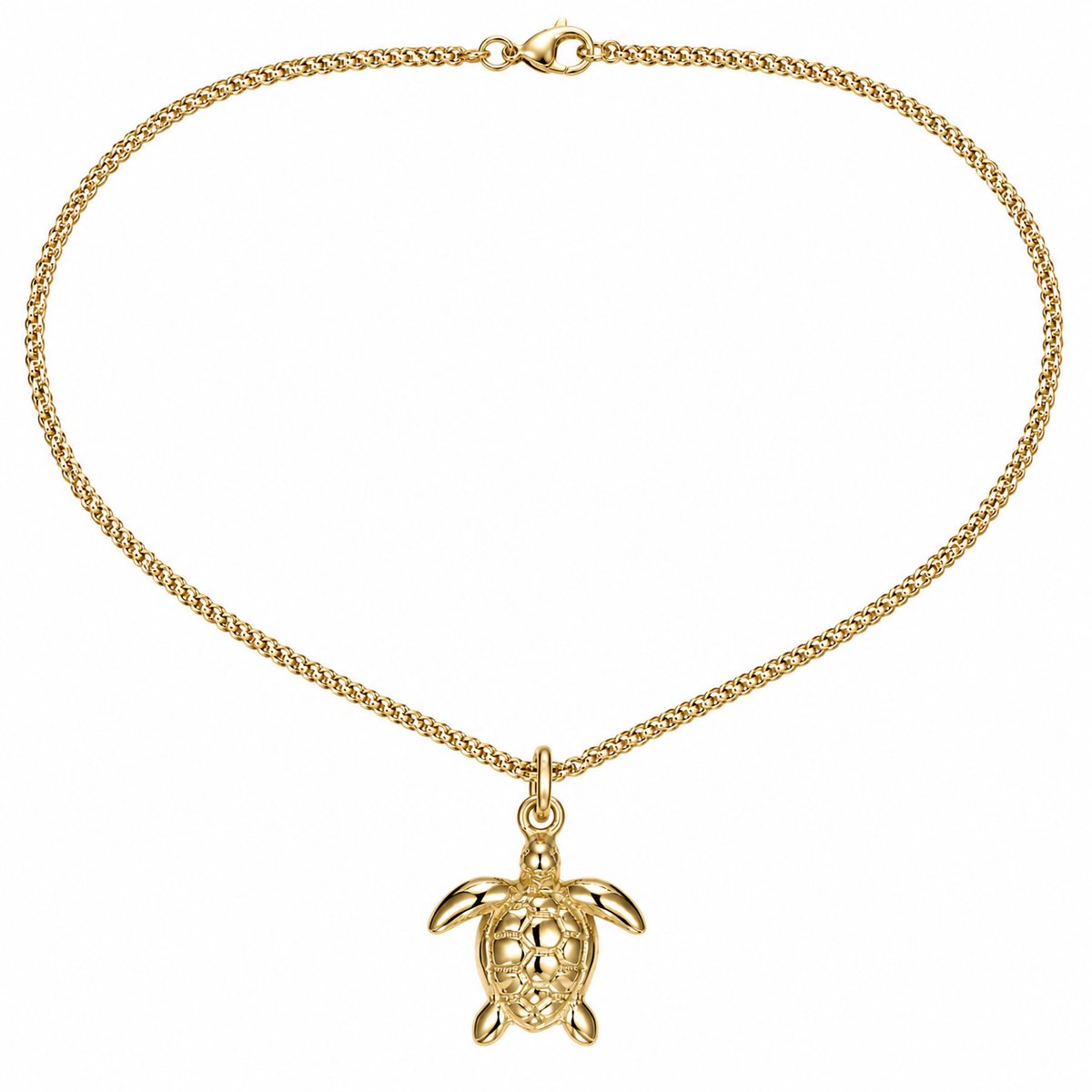 Victorious Goudkleurige Ketting Dames – Schildpad Hanger Ketting – RVS Halsketting – 45–50 cm