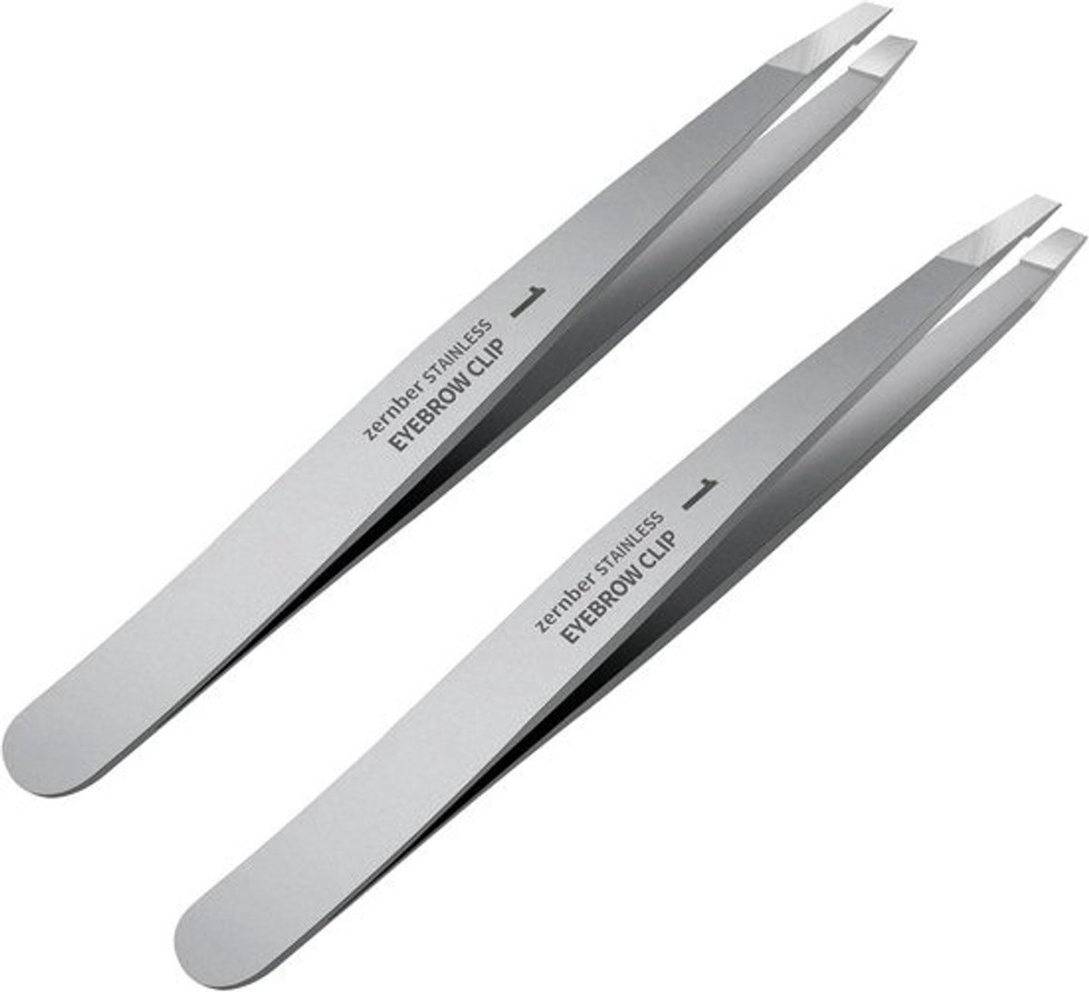 Pincet Set - Precisie Pincet - Gezichtsverzorging - Roestvrij Staal - 2 stuks - Zilver