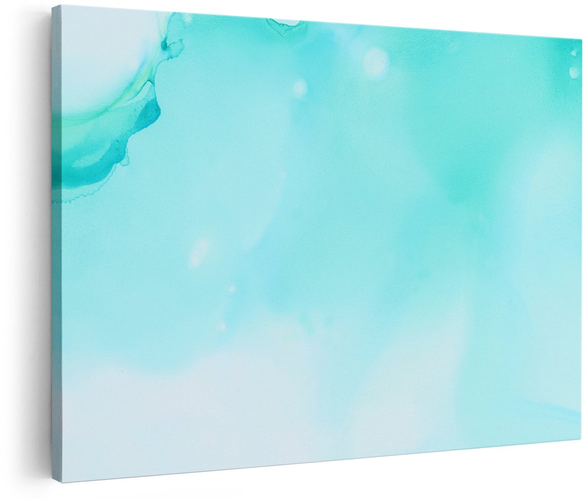 Artaza Canvas Schilderij Abstracte Kunst - Licht Groene Marmer - 180x120 cm - Groot - Foto Op Canvas - Wanddecoratie Woonkamer
