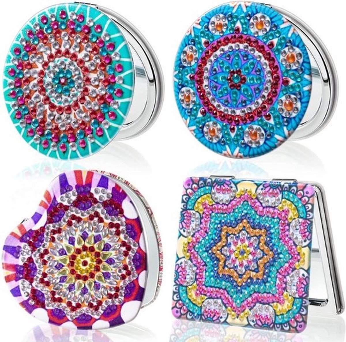 4x Diamond Painting Zakspiegels Set - Doe-Het-Zelf 5D Spiegel voor Handtas