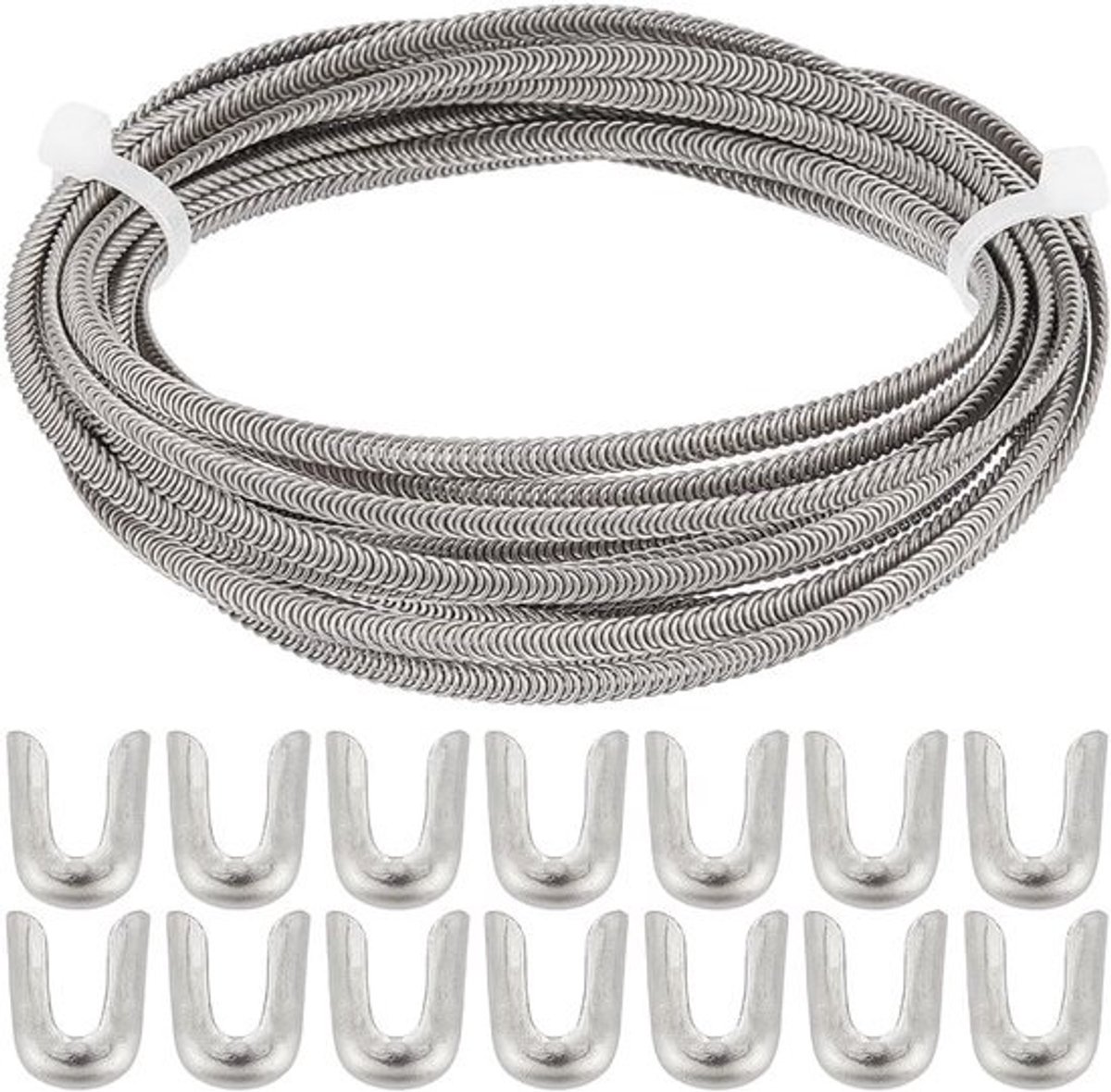 Korset Balein Set - Modeleer Stokken - Kleding Vormgeven - Met Beschermende Tips - 5 Meter x 5mm - Zilverkleurig