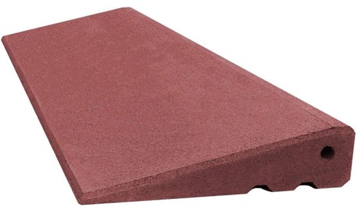 Stoeprand Helling - Oprijplaat Drempel - Barrièrevrij Maken - Geïntegreerd Drainagesysteem - 100x28x6.5 cm - Roodbruin