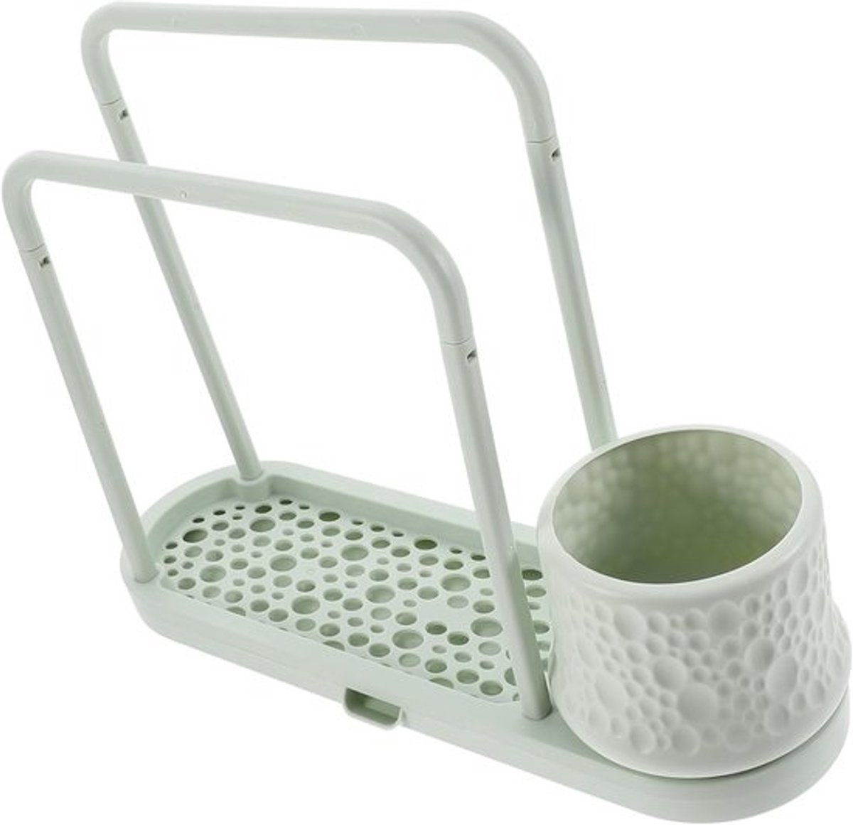 Keuken Sponsrek - Vaatdoekhouder Organizer - Gootsteen Netjes Houden - Ruimtebesparend Ontwerp - 24x9.5x9.5 cm - Groen