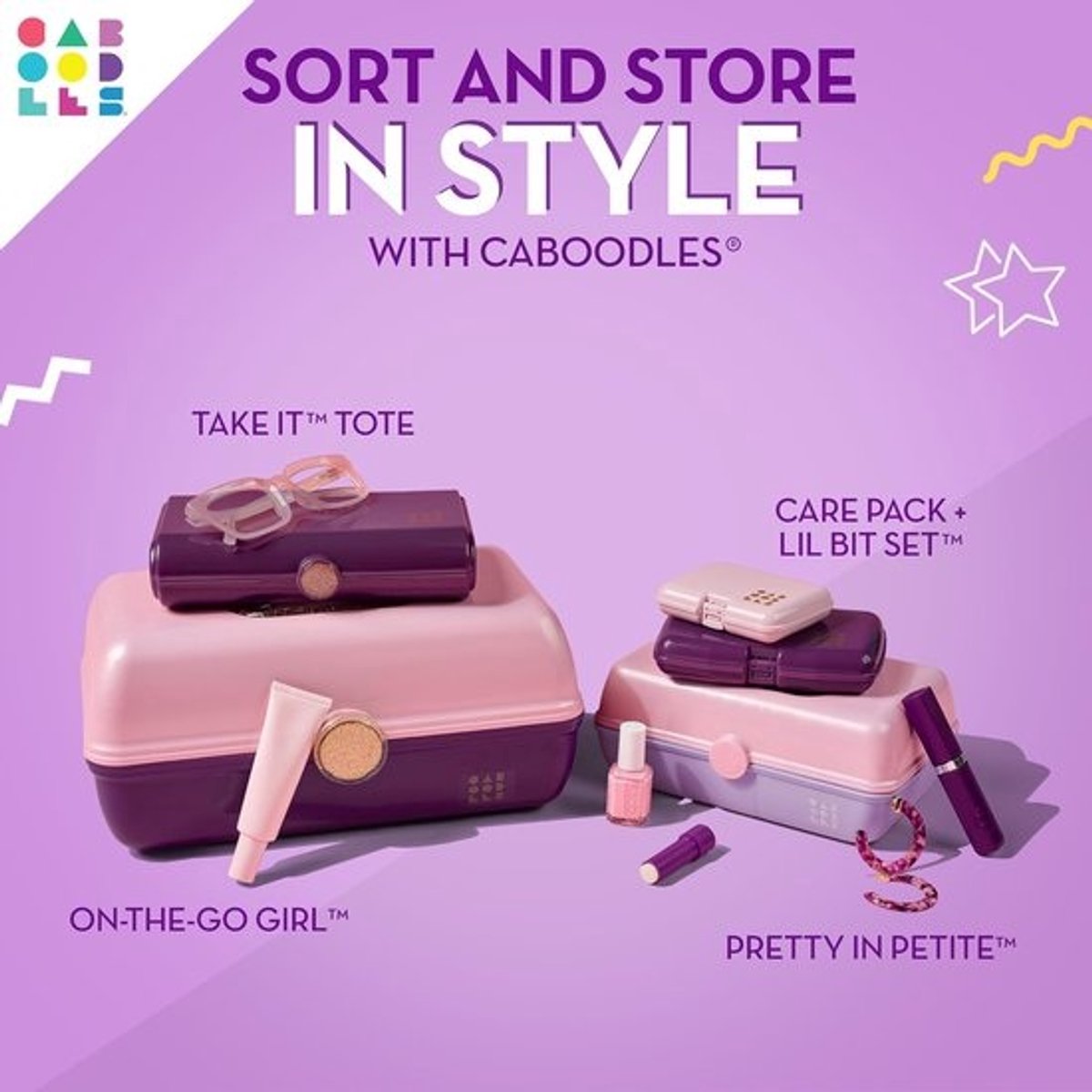 Make-up Doosje - Cosmetica Organizer - Make-up Opbergen - Twee Draaibare Dienbladen - 15 x 9 x 22 cm