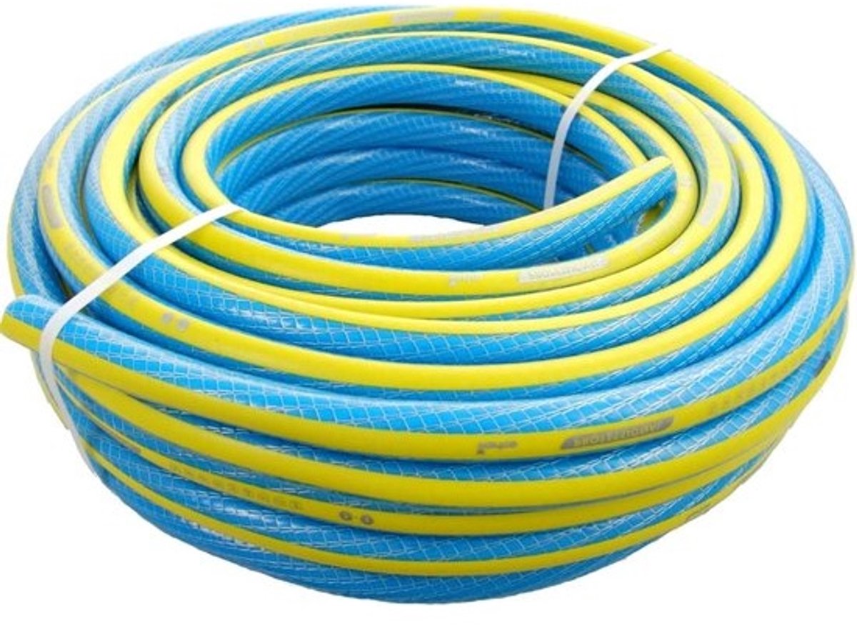 Professionele Vormvaste 1/2 inch Tuinslang Blauw Geel 10 Meter 25 Bar UV-bestendig