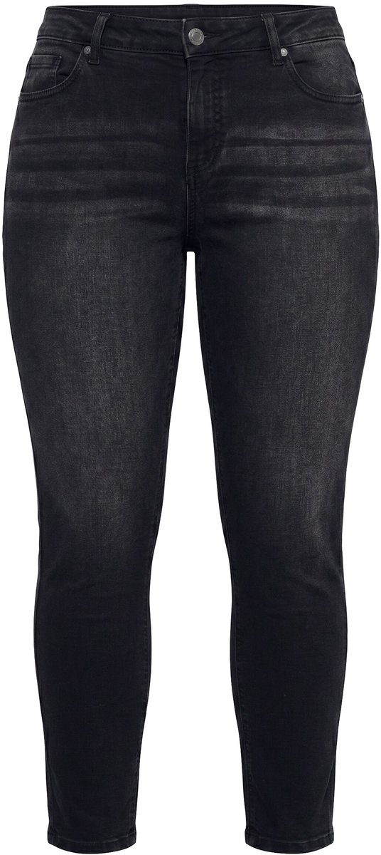 MIAMODA - Dames - Jeans straight fit 5-pocket - Zwart - Maat 44