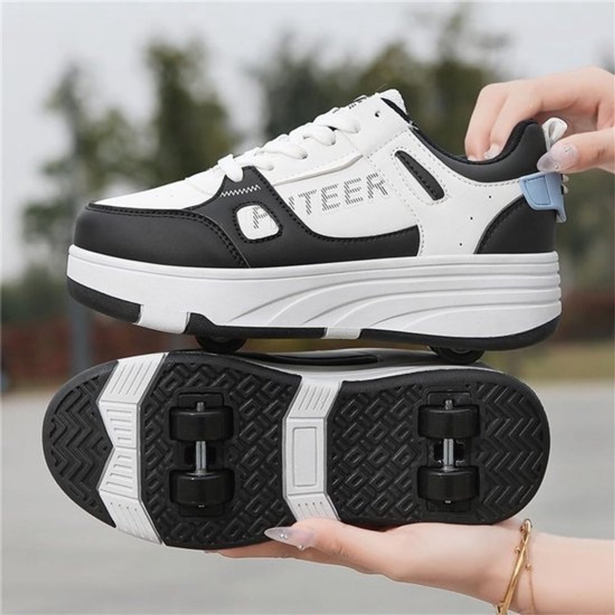 Roller Skate Schoenen Meisjes - 2-in-1 Skateschoen met Intrekbare Wielen