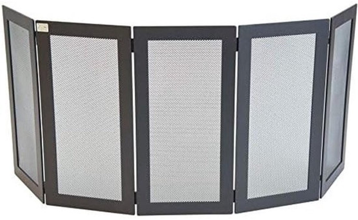 Verstelbaar Scherm voor Open Haard van IJzer - 5 Delig Vonkenscherm 125x50 cm