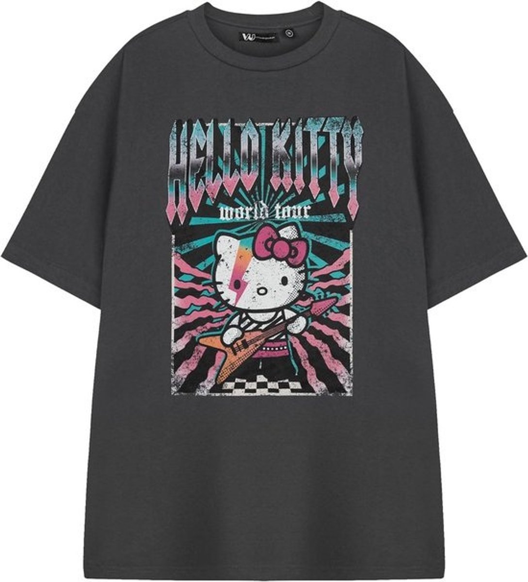 Grijs Dames T-Shirt met Korte Mouwen en Vrienden Print - Schattig Cartoon Shirt voor Fans