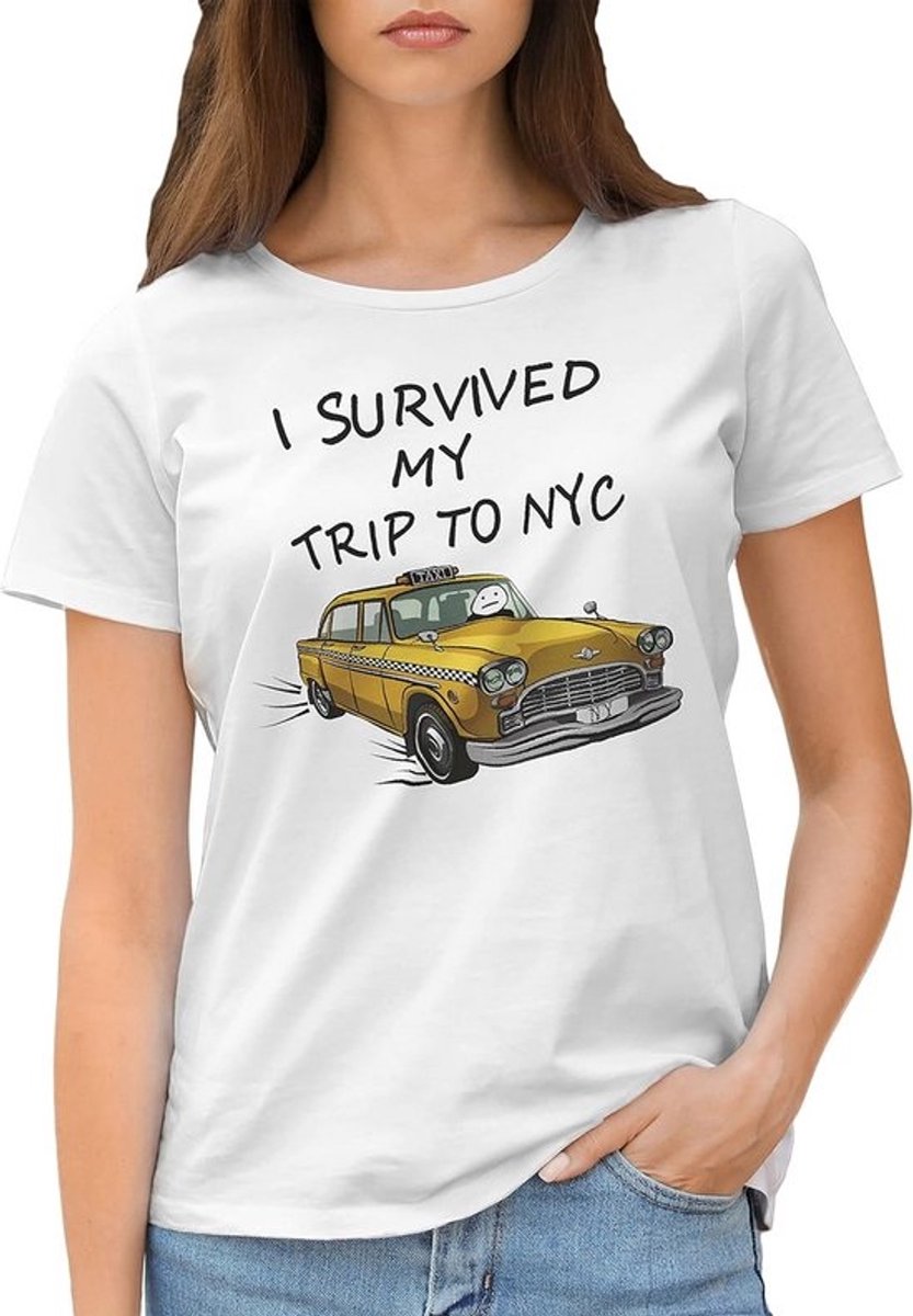Grappig Dames T-Shirt 'I Survived NYC' - Souvenir New York Cadeau