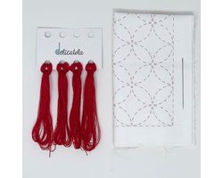 Sashiko Borduurset met Voorgedrukte Stof - Japans Handwerk voor Beginners