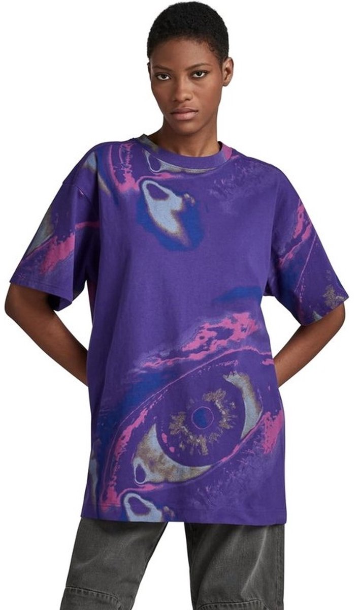 Dames T-Shirt Ronde Hals Bedrukt Boxy Fit