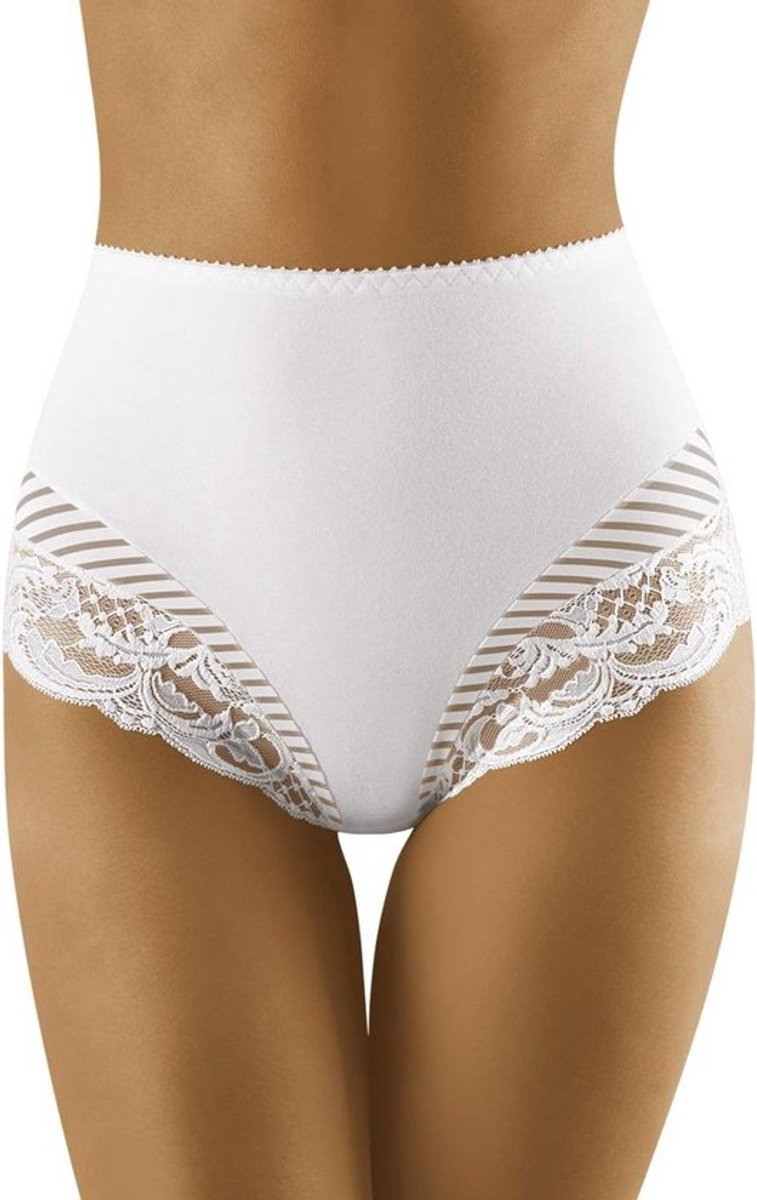 Hoge dames slip met kant - Comfortabele katoenen onderbroek