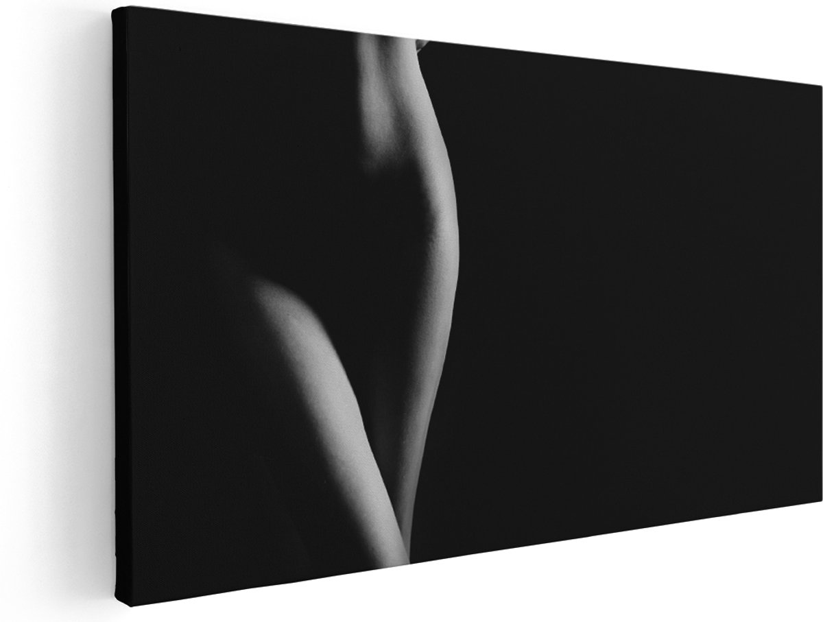 Artaza Canvas Schilderij Naakte Vrouw Lichaam - Erotiek - 140x70 cm - Groot - Wanddecoratie Woonkamer - Schilderijen - Muurdecoratie