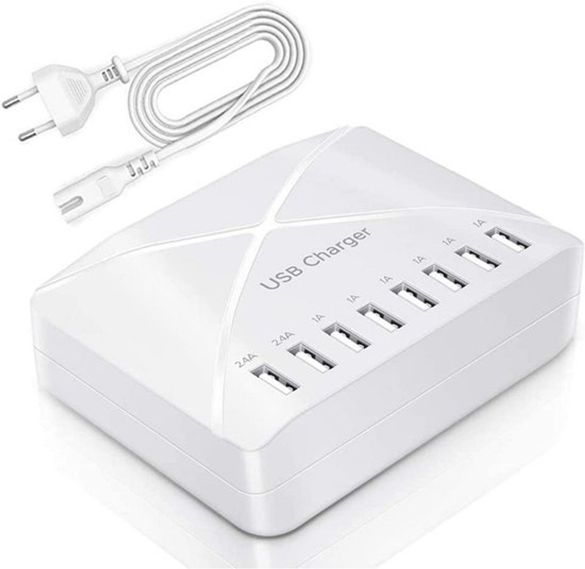 40W 8-Poorts Desktop USB Oplader - Slimme Multi-USB Oplaadstation voor Smartphones en Tablets