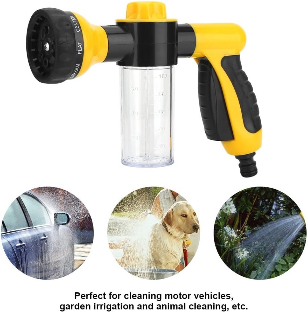 Hoge Druk Foam Spraykop voor Auto Wassen, Tuinieren en Dierenverzorging - Ideaal voor Buitengebruik en Waterbesparing