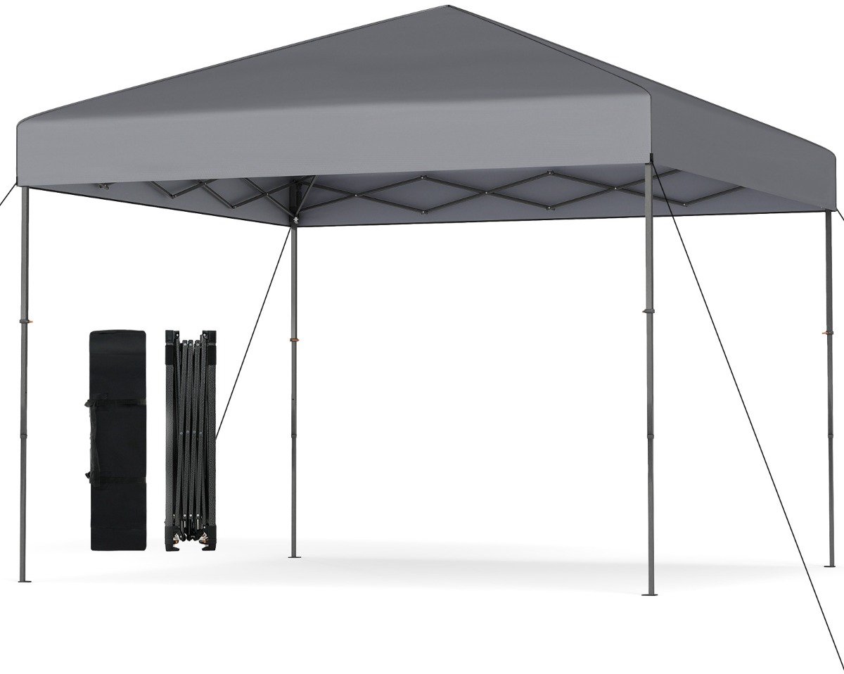 SureDeal® - Partytent - Pop Paviljoen - Draagtas - Hoogte Verstelbaar Opvouwpaviljoen - 295x295x253 cm - Grijs