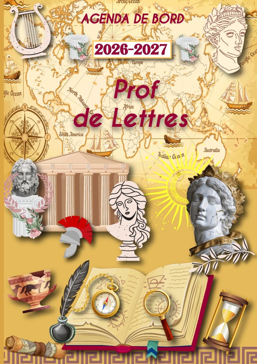 Agenda de Bord 2026-2027 Prof de Lettres: Planificateur de Cours Semainier et Mensuel (Collège, Lycée). - ShopVlot