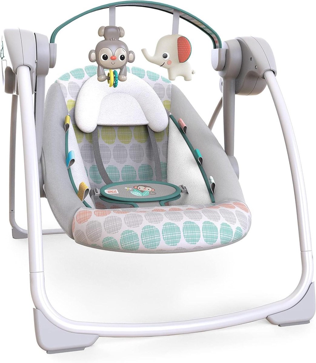 Draagbare schommel - Babyschommel - Baby ontspannen - Met melodieën - 2 posities - Meerkleurig