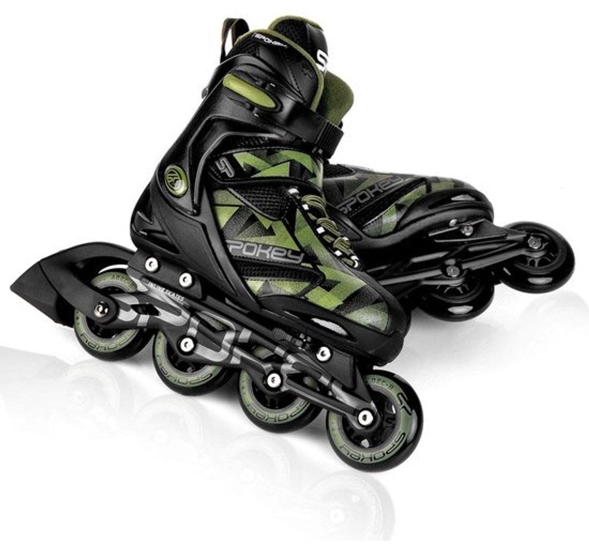 Inline Skates - Skeelers - Recreatief Skaten - Verstelbare Maat - 80mm Wielen - Zwart Groen