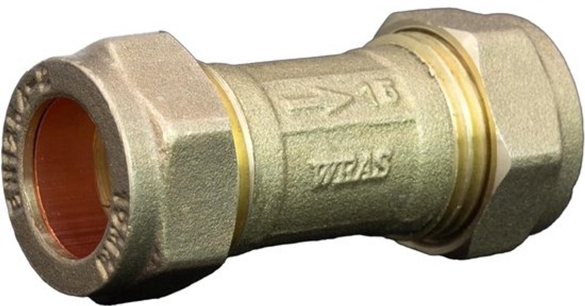 Enkele Terugslagklep - Leidingklep - Waterstroom Regelen - WRAS Goedgekeurd - 15mm - Messing