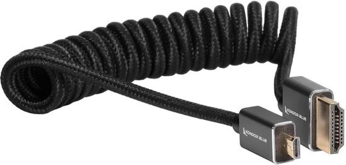 Micro HDMI naar HDMI Kabel Coiled 4K/60Hz voor Camera Monitor en Capture Card - Kort en Gevlochten