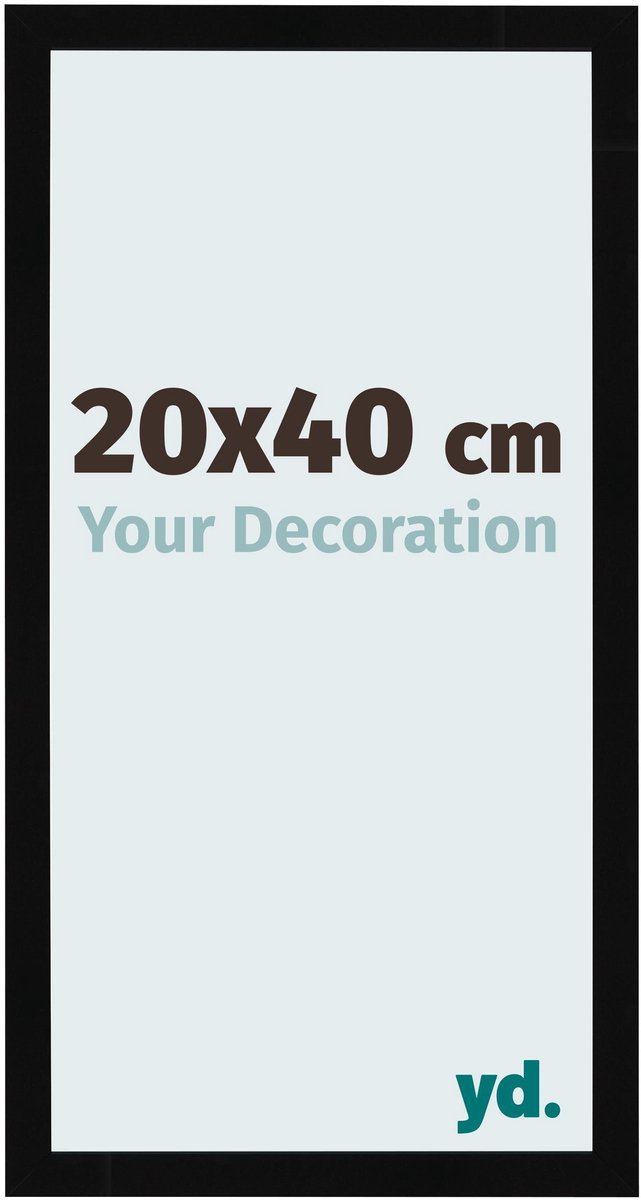 Your Decoration - Fotolijst 20x40 cm - MDF - Zwart Hoogglans - Bologna