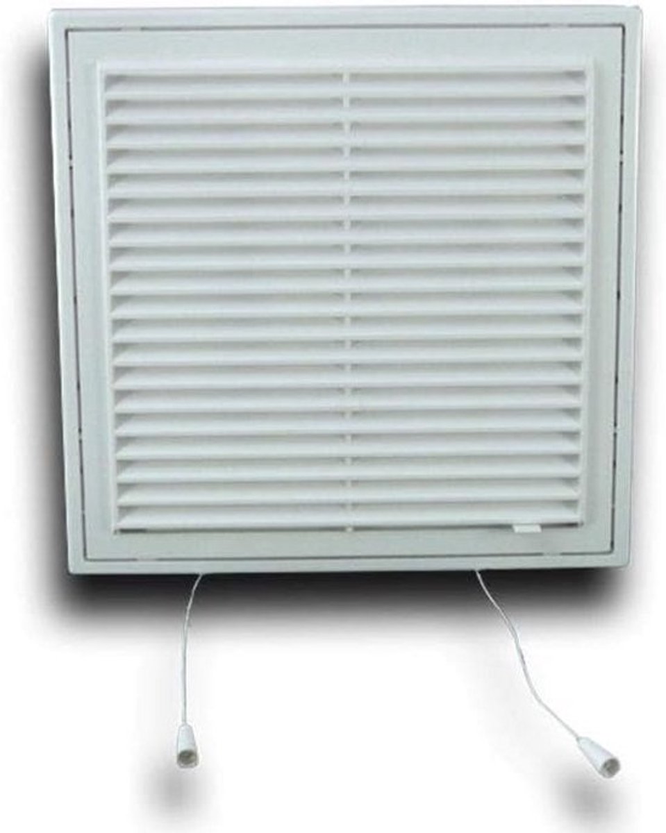 Ventilatierooster Afsluitbaar - Insectenrooster - Ventilatie Regel - Met Insectengaas - 250 x 250 mm - Wit