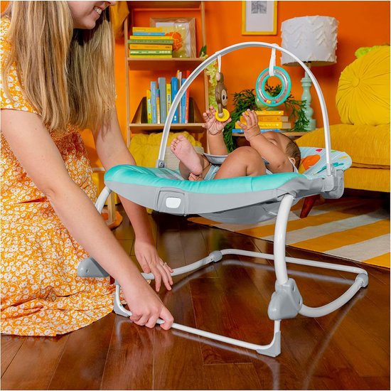 Baby Bouncer Seat - Babywipper Stoel - Baby Ontspanning - 2-in-1 Verstelbaar - Tot 18 kg - Wild Vibes — afbeelding 4