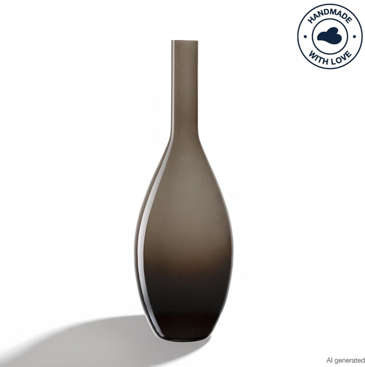 LEONARDO BEAUTY, Flesvormige vaas, Glas, Bruin, Tafel, Binnen, 390 mm